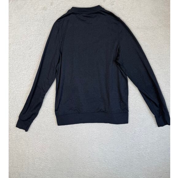 Vuori Men's Ponto Performance Crew Long Sleeve Shirt Navy Heather Small - Picture 2 of 4